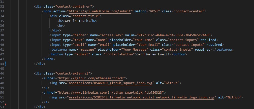 Contact form code