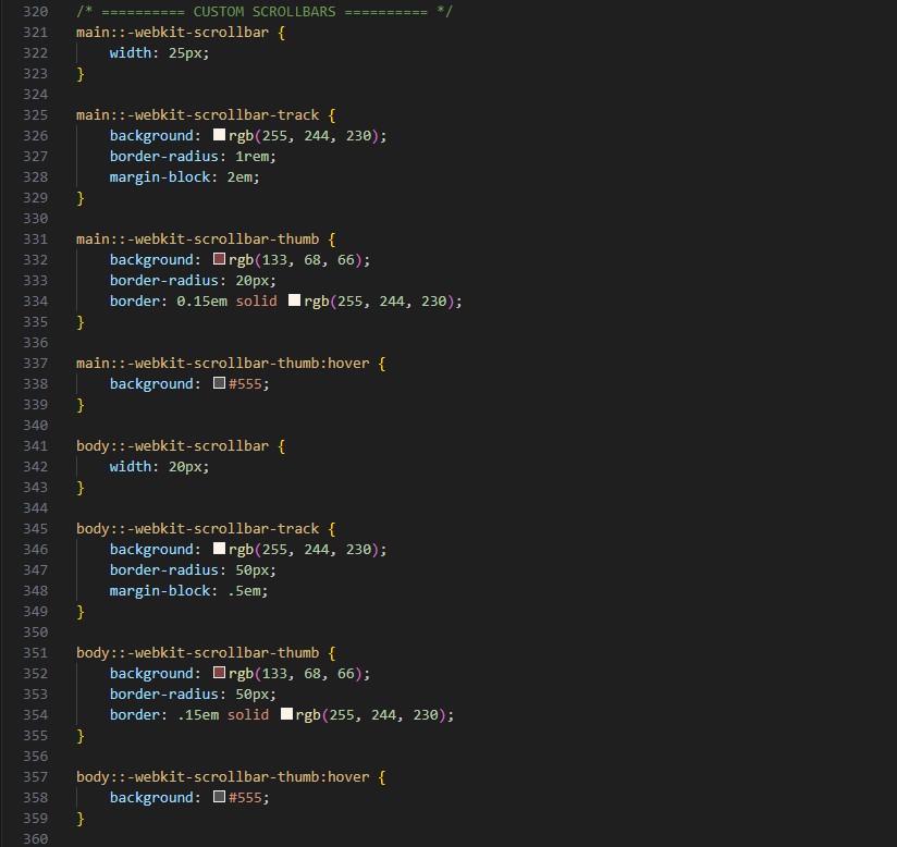 Custom scrollbar