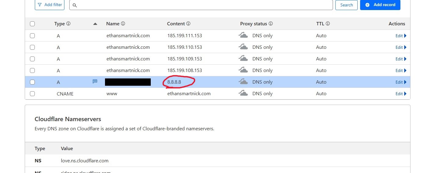 Cloudflare Subdomain