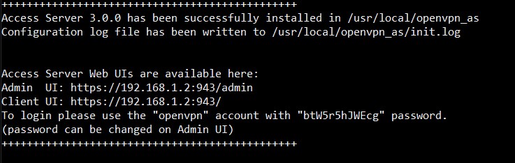 OpenVPN Admin Credentials